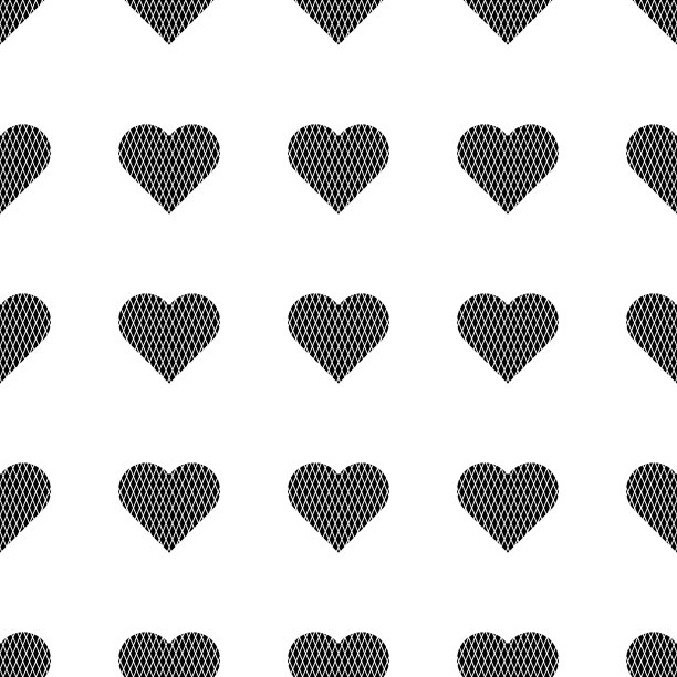 爱心图标插图矢量无缝模式背景。图片下载