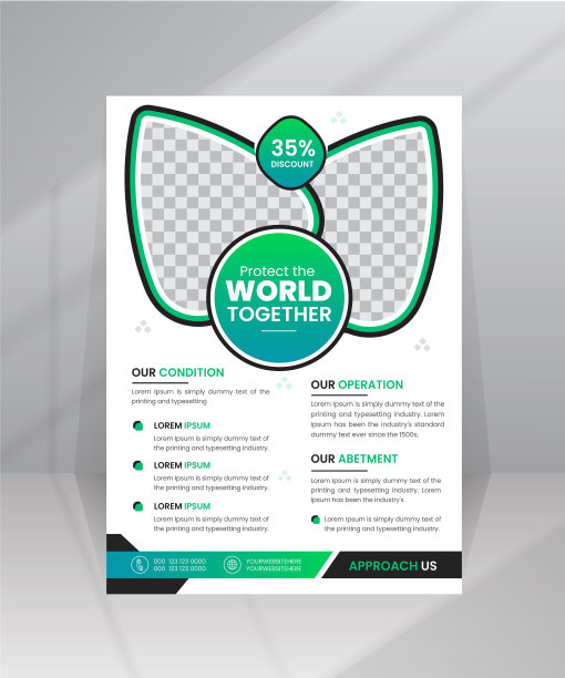 拯救环境保护世界自然传单模板附照片图片下载