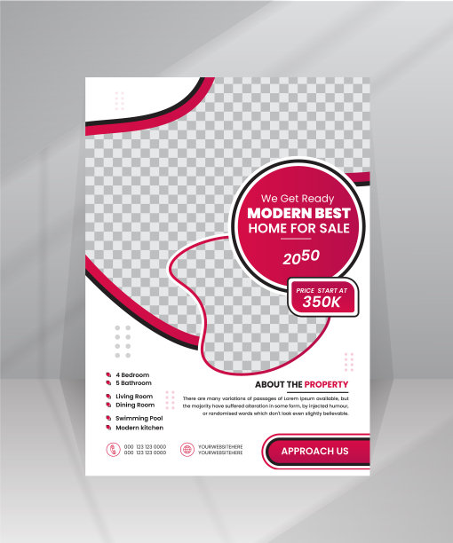现代房屋销售传单模板与照片图片下载