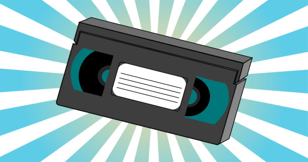 复古视频卡带观看电影的视频播放器老复古潮人极客从70年代，80年代，90年代蓝光背景图片下载