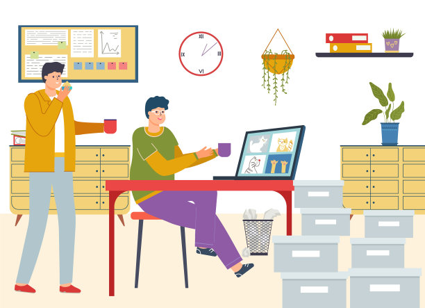 商人性格办事员坐办公室图片下载