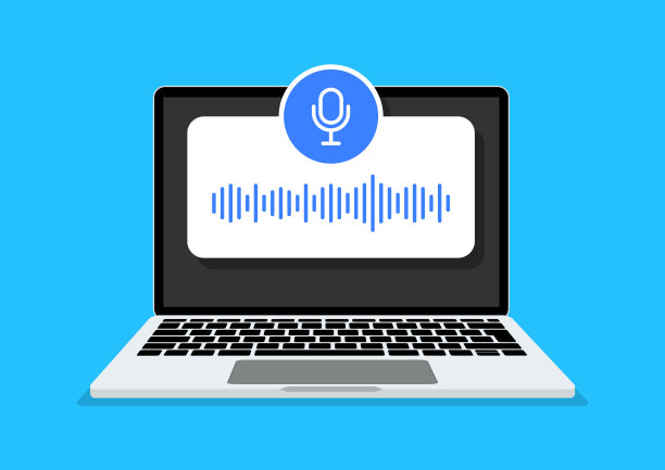 屏幕笔记本上的语音信息气泡。注意声音。语音聊天。为通信记录语音信息。社交媒体设计。矢量插图。图片下载