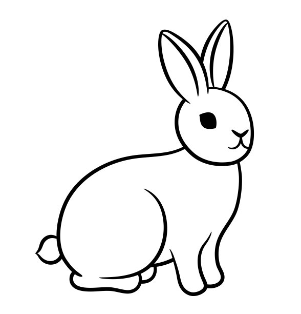 宝宝兔轮廓图标。图片下载