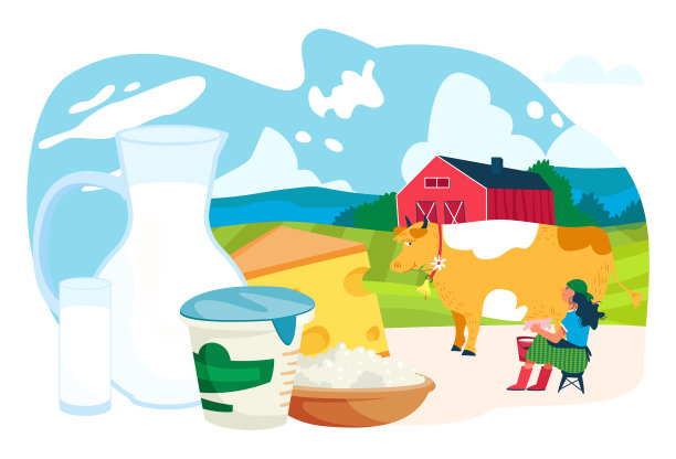 乳制品凝乳和奶酪广告图片下载