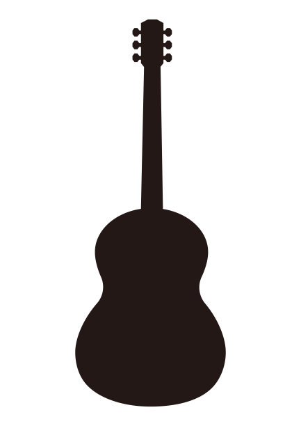 时尚而酷的古典吉他剪影插图图片下载
