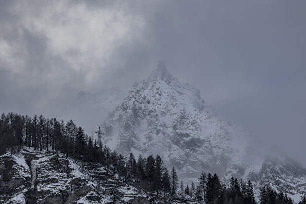 勃朗峰的冬季雪图片下载