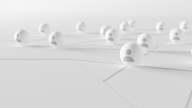 白色背景上的人类图标。社交网络概念。三维渲染图片下载