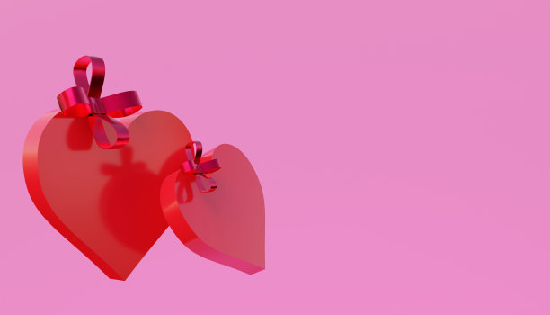 3D插画爱情日庆典概念图片下载