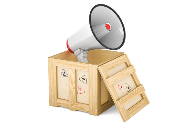 木盒内扩音器，交付概念。三维渲染图片下载