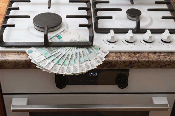 煤气炉和卢布。以卢布出售天然气。能源关税图片下载