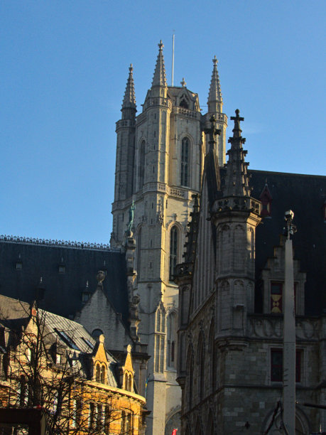 冈德(2022年12月):在节日期间参观美丽的比利时冈德市图片下载