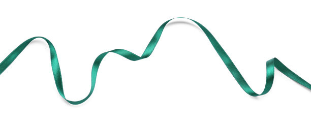 美丽的缎带孤立在白色，俯视图图片下载