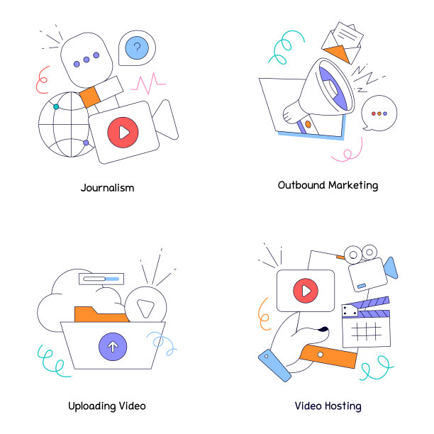 病毒式内容平面插图集图片下载