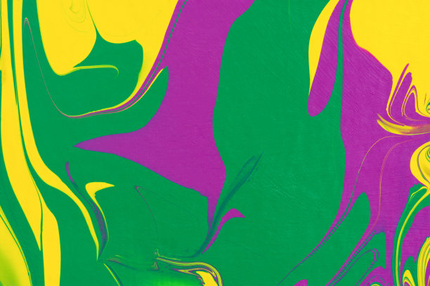 黄绿紫流体艺术，抽象创作潮流背景。图片下载