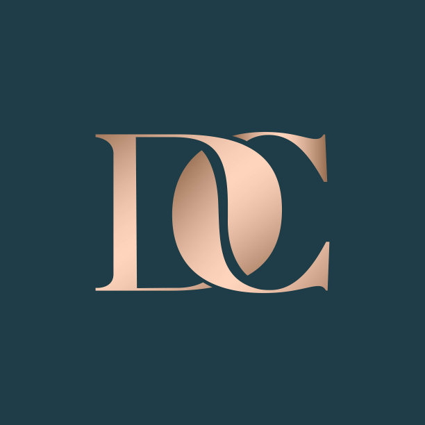 DC字母标志。大写交织衬线字母d，字母c签名图标。奢华风格的字母首字母。图片下载