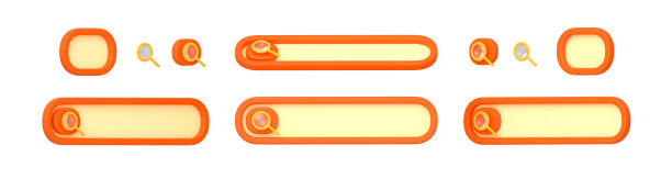 3d渲染搜索栏和放大镜图标图片下载