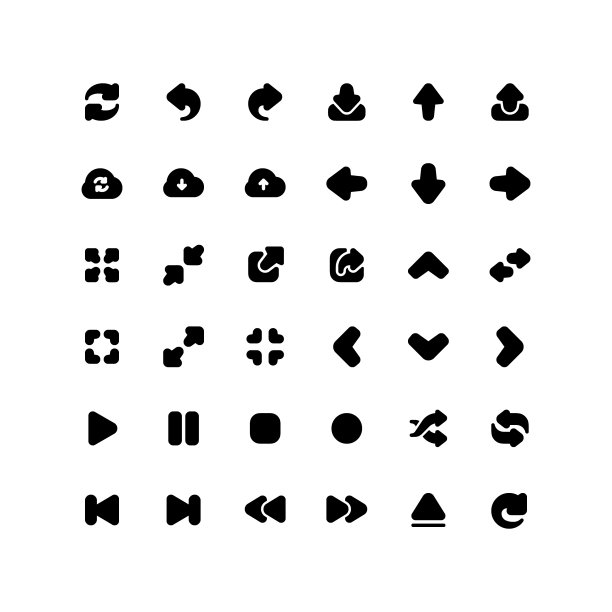 箭头实心图标集图片下载