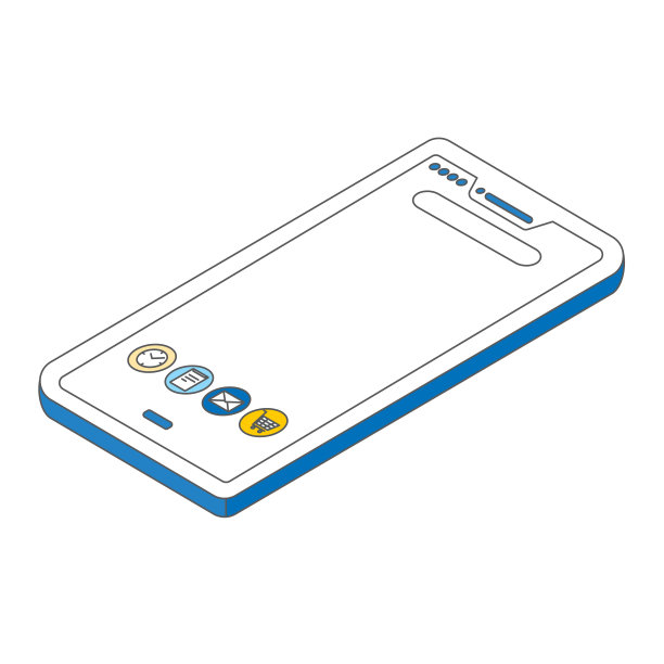 等距_简单_智能手机插图(水平)图片下载