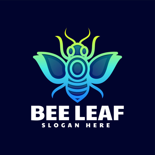 矢量插图蜜蜂梯度线艺术风格。图片下载