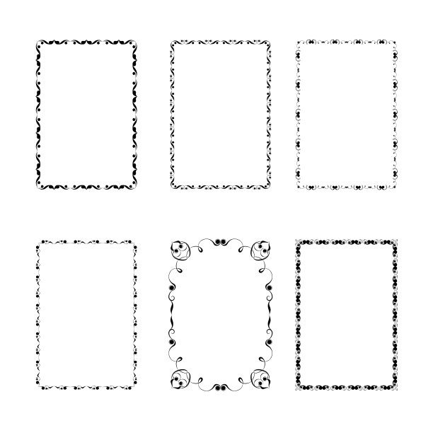 矢量帧在白色背景上的黑色图片下载