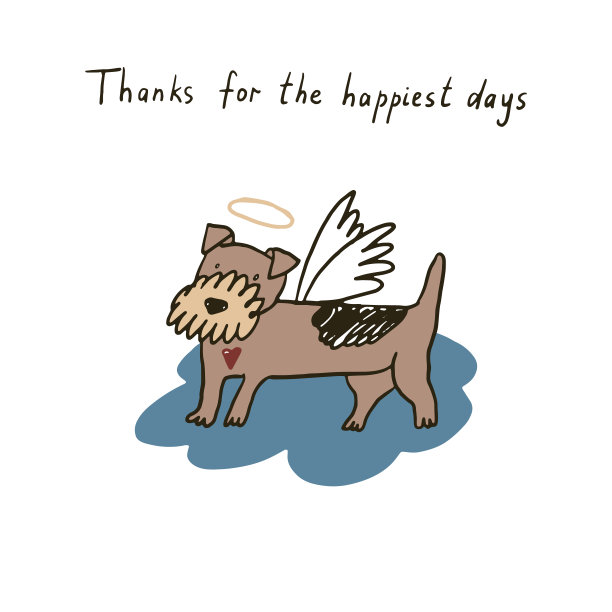 宠物狗死亡矢量插图海报。图片下载