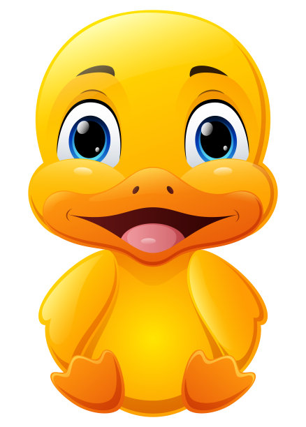 可爱的卡通鸭宝宝坐着图片下载