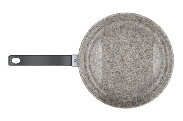 Frypan与花岗岩内涂层，俯视图。三维渲染图片下载