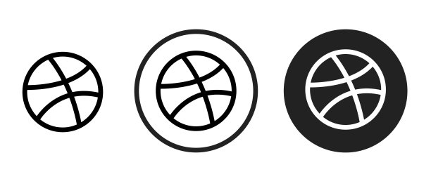 运球图标集。网站设置图标矢量。电脑和手机图片下载