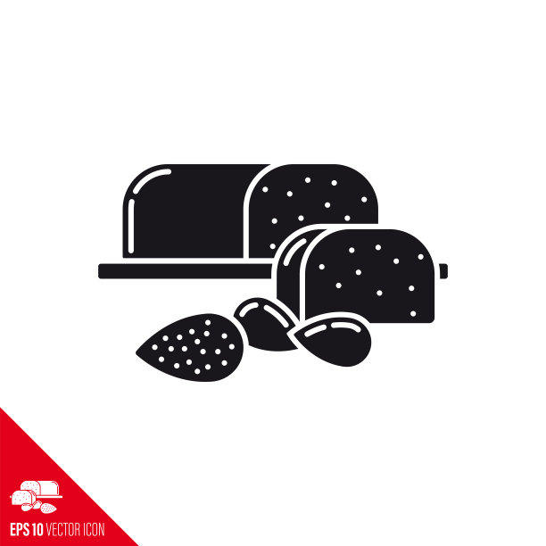 M杏仁块和杏仁矢量图标图片下载