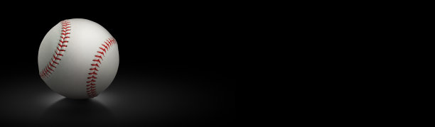 棒球在黑色背景，宽图像图片下载