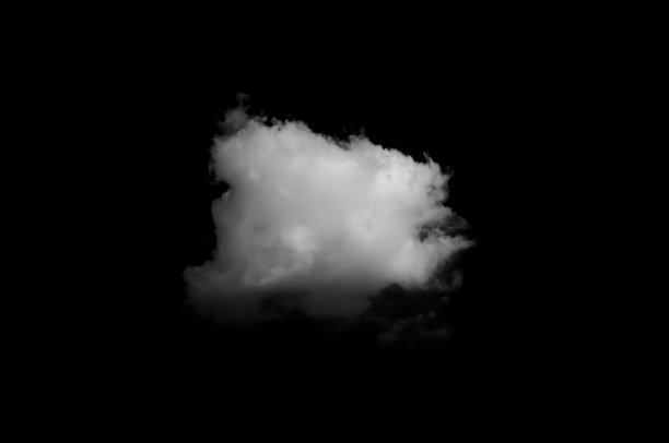 集云白色孤立元素黑色背景。图片下载