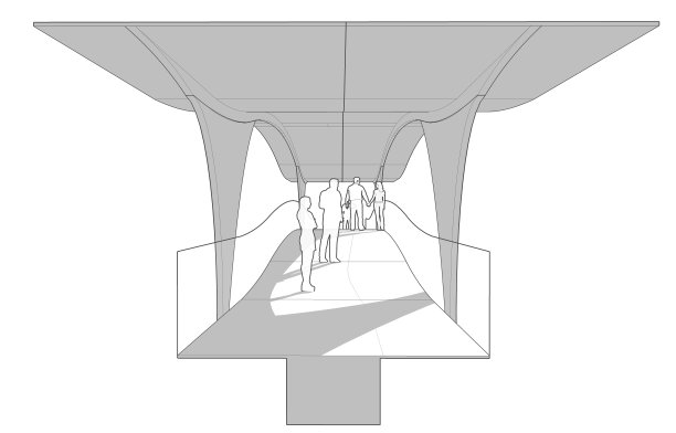 人行天桥概念的3D插图图片下载
