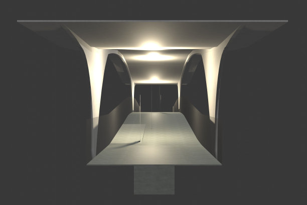 人行天桥概念的3D插图图片下载