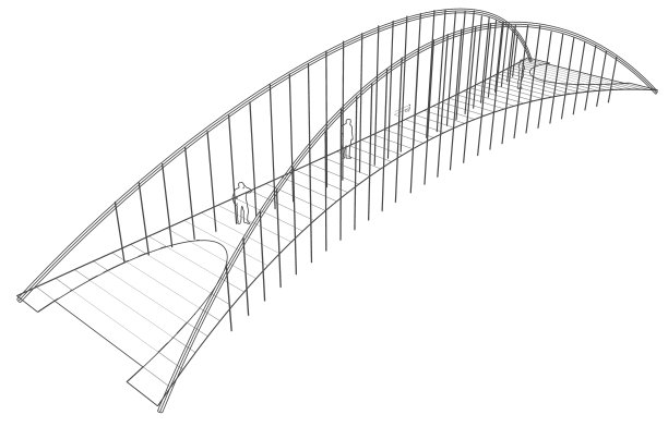 人行天桥概念的3D插图图片下载