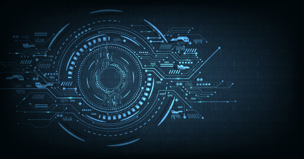 圆2d插图电路板技术背景。图片下载