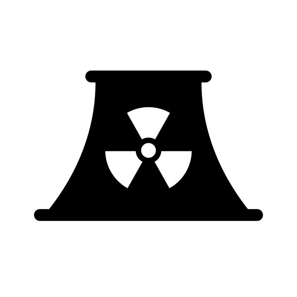 核反应堆剪影图标。向量。图片下载