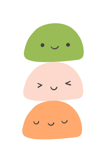 日本传统的米饭甜点麻糬被孤立在白色背景上。图片下载