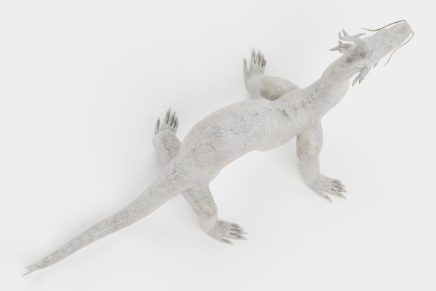 逼真的3D渲染中国龙雕像图片下载