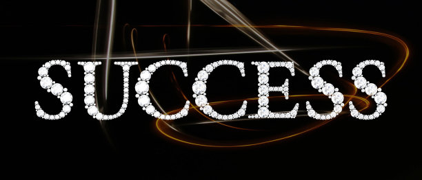 文字来自钻石成功。3D渲染(高分辨率3D图像)图片下载