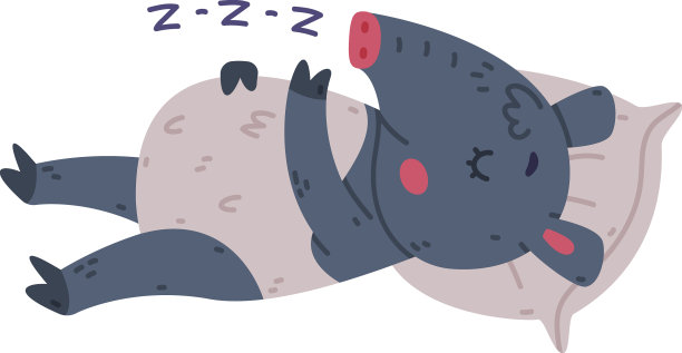 可爱的灰色貘动物长鼻打鼾图片下载