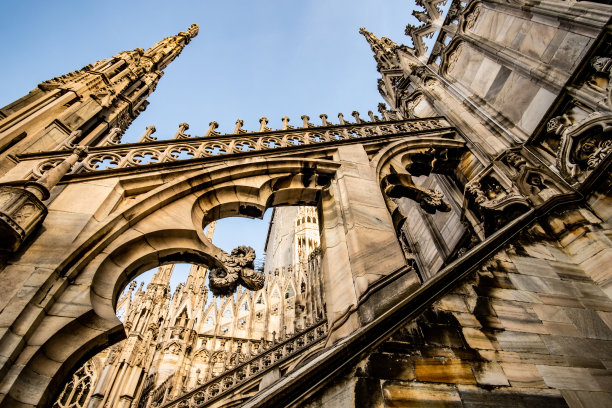 米兰大教堂的露台图片下载