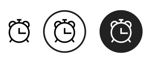 闹钟图标设置。网站设置图标矢量。电脑和手机图片下载