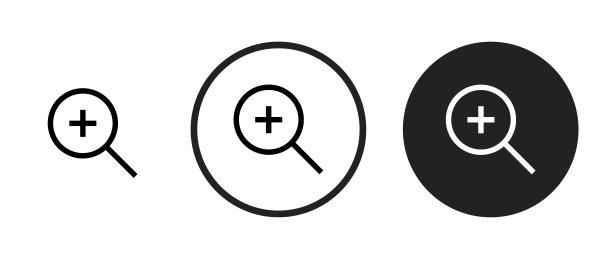 放大图标集。网站设置图标矢量。电脑和手机图片下载