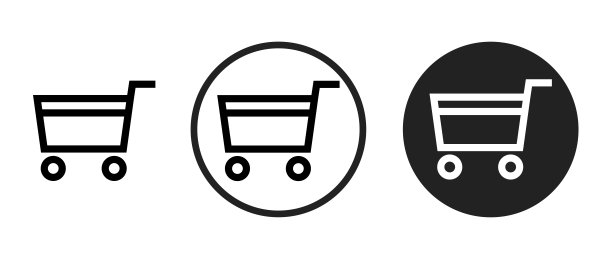购物车图标集。网站设置图标矢量。电脑和手机图片下载