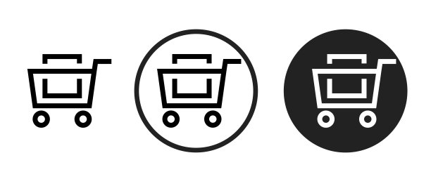 购物车图标集。网站设置图标矢量。电脑和手机图片下载