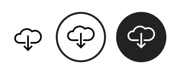 云下来图标集。网站设置图标矢量。电脑和手机图片下载