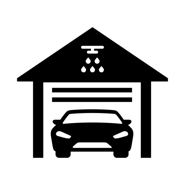 洗车简单的平面图标矢量插图。洗车图标矢量图片下载