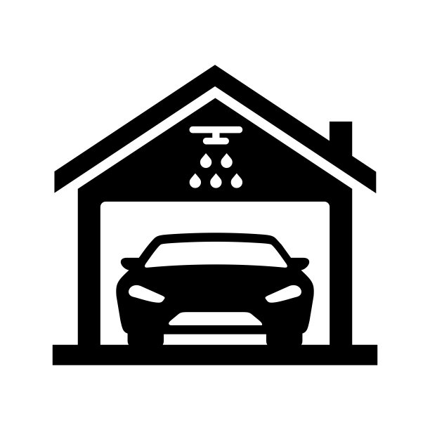 洗车简单的平面图标矢量插图。洗车图标矢量图片下载