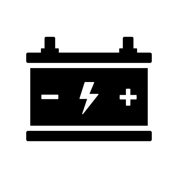汽车电池简单平面图标矢量插图图片下载