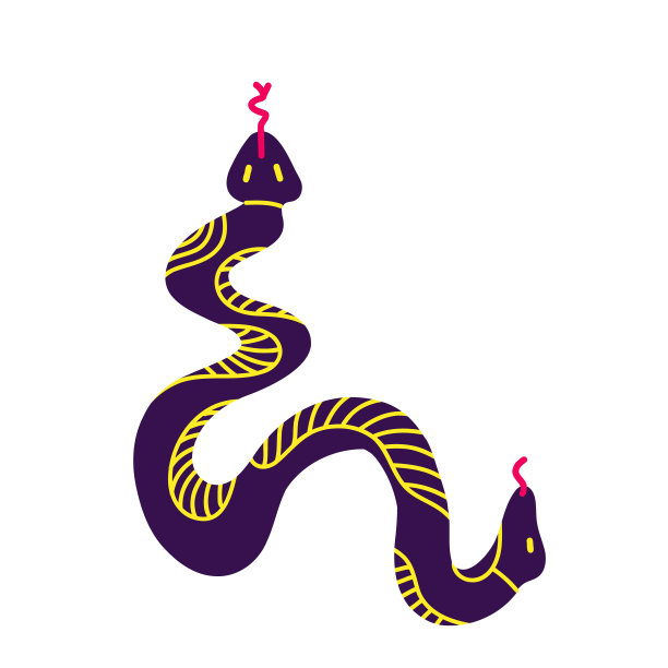 神奇的蛇。现代涂鸦风格的古怪蛇图片下载
